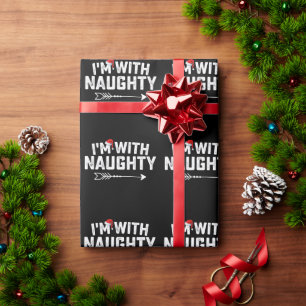Jag är med Naughty Matchande jul Par Presentpapper