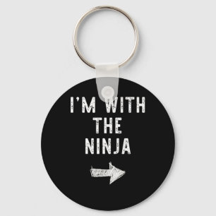 Jag är med Ninja Costume Halloween Matching Kupp Nyckelring