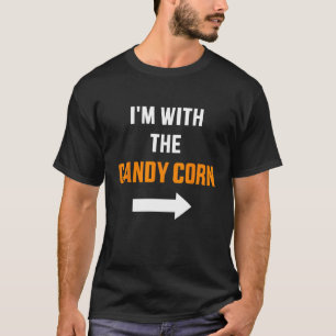 Jag är med paret Costume Hal i candy corn T Shirt