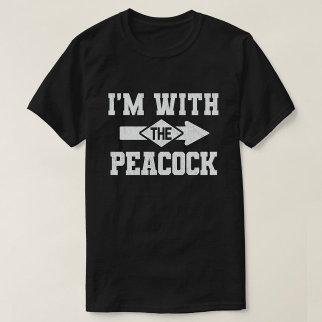 Jag är med Peacock Matching Halloween Costume T Shirt (Design framsida)