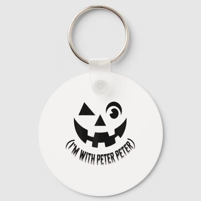 Jag är med Peter Pumpkin Eater Par Halloween Cos Nyckelring (Framsida)