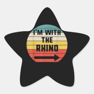 Jag är med Rhino Halloween som matchar lite kostym Stjärnformat Klistermärke