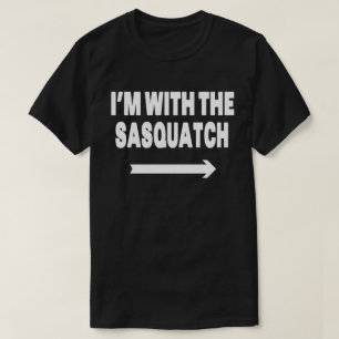 Jag är med Sasquach Easy Halloween Matching Par T Shirt
