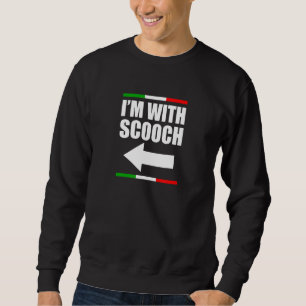 Jag är med Scooch Italiana Slang Funny Sarcastic S Lång Ärmad Tröja