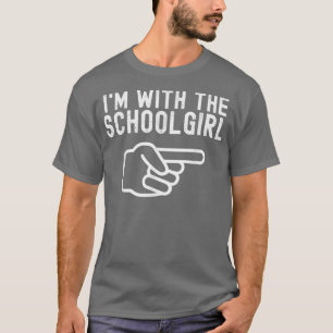 Jag är med skoltjejen Lilla Par matchande Hal T Shirt