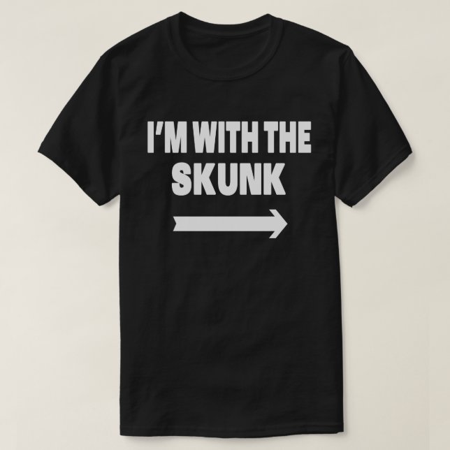 Jag är med Skunk Easy Halloween Matching Par T Shirt (Design framsida)