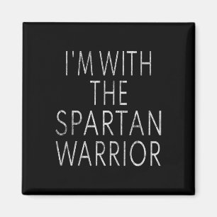 Jag är med Spartan Warrior Easy Halloween Costum Magnet