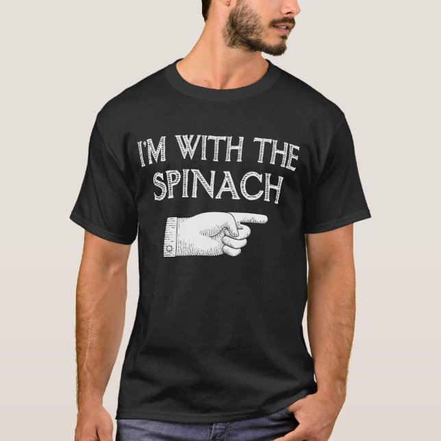 Jag är med Spinach Matching Halloween Costume T Shirt (Framsida)