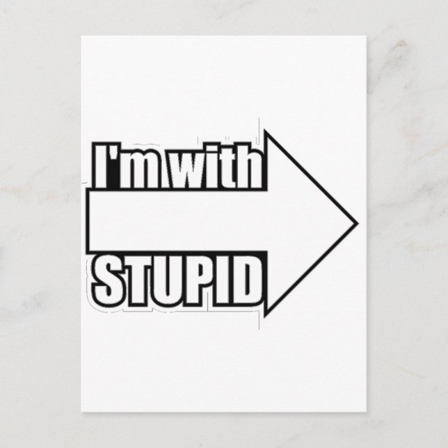 Jag är med Stupid Vykort (Framsida)