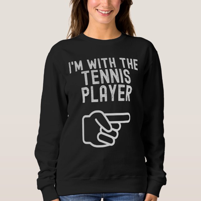 Jag är med tennis Player Par Matching Hall T Shirt (Framsida)