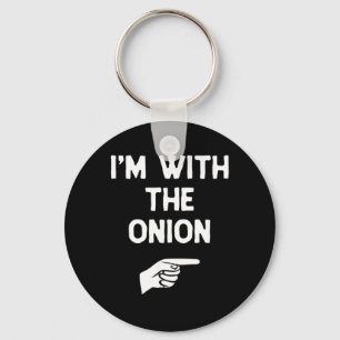 Jag är med The Onion Rollig Halloween Matchande Ko Nyckelring