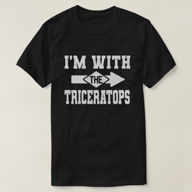 Jag är med Triceratops som matchar Halloween Costu T Shirt (Design framsida)