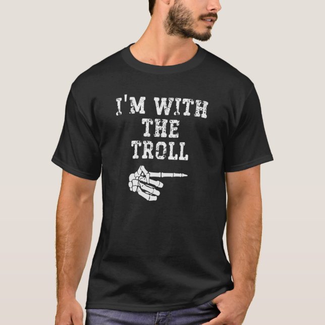 Jag är med Troll Point Matching Par Hallowee T Shirt (Framsida)