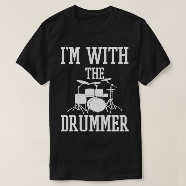 Jag är med trumman... lustigt trummor t shirt (Design framsida)
