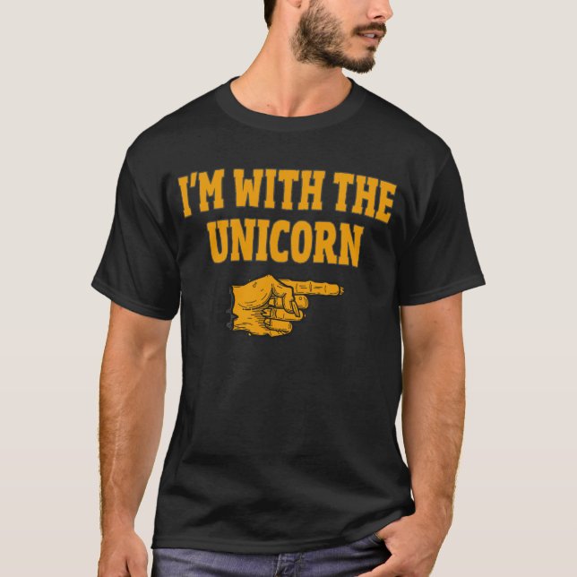 Jag är med Unicorn Matching Halloween Costume T Shirt (Framsida)