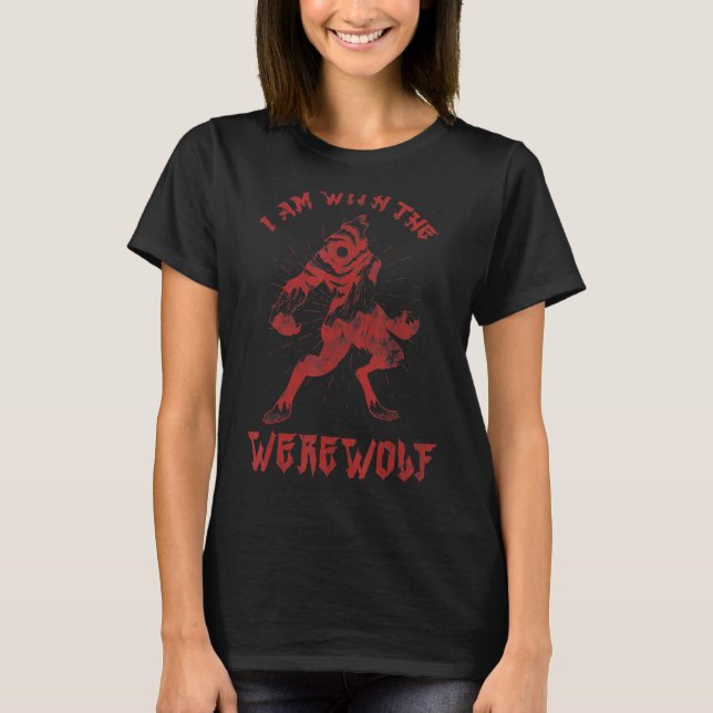 Jag är med varulven för Vargar Fläkt T Shirt (Framsida)
