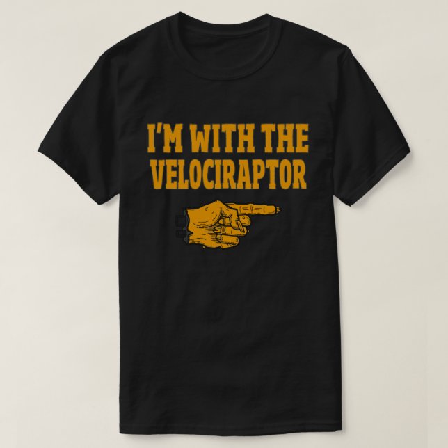 Jag är med Velociraptor-funny matchande Halloween T Shirt (Design framsida)