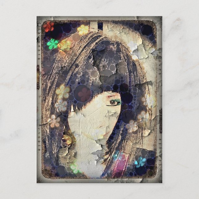 Jag är med Wig Blommigt-vykort Vykort (Framsida)