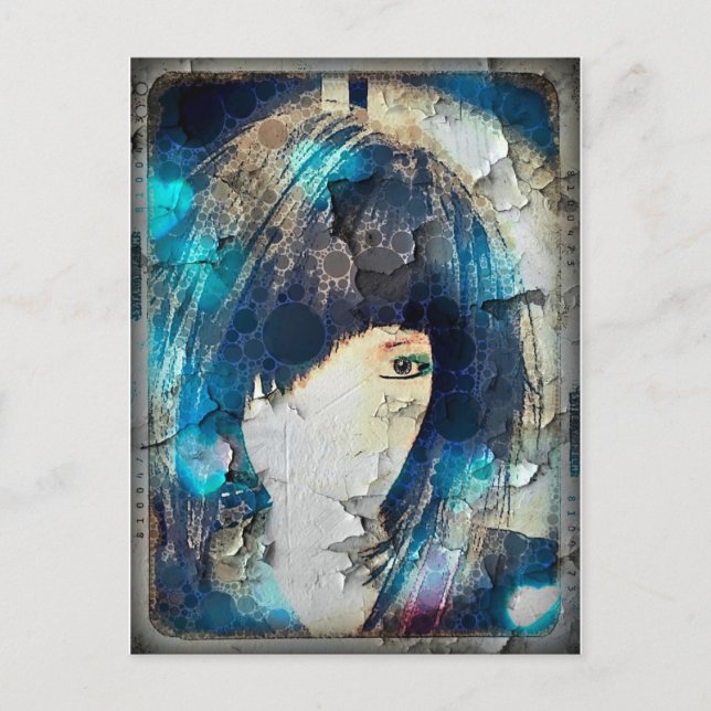 Jag är med Wig Blue-vykort Vykort (Framsida)