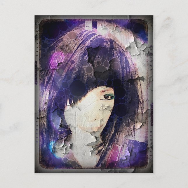 Jag är med Wig Lila Postcard Vykort (Framsida)