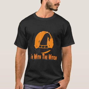 Jag är med Witch Halloween-dräkten för Par T Shirt