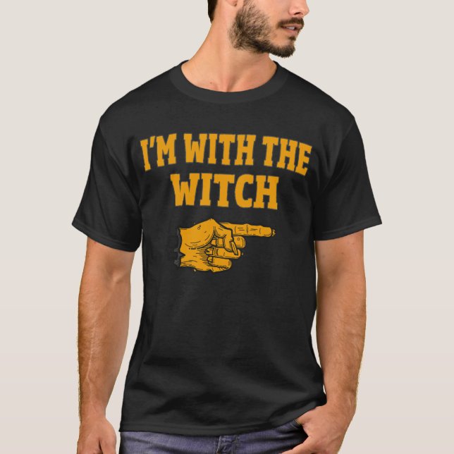 Jag är med Witch Matchande Halloween Costume T Shirt (Framsida)