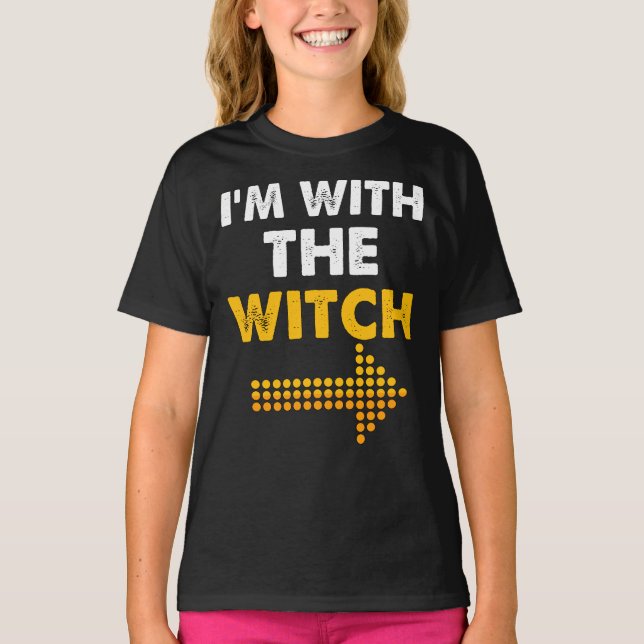Jag är med Witch Shirt Funny Halloween par T (Framsida)