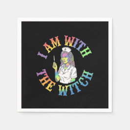 Jag är med Witch - Spooky & Mystical Halloween Pappersservett