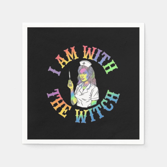 Jag är med Witch - Spooky & Mystical Halloween Pappersservett (Framsidan)