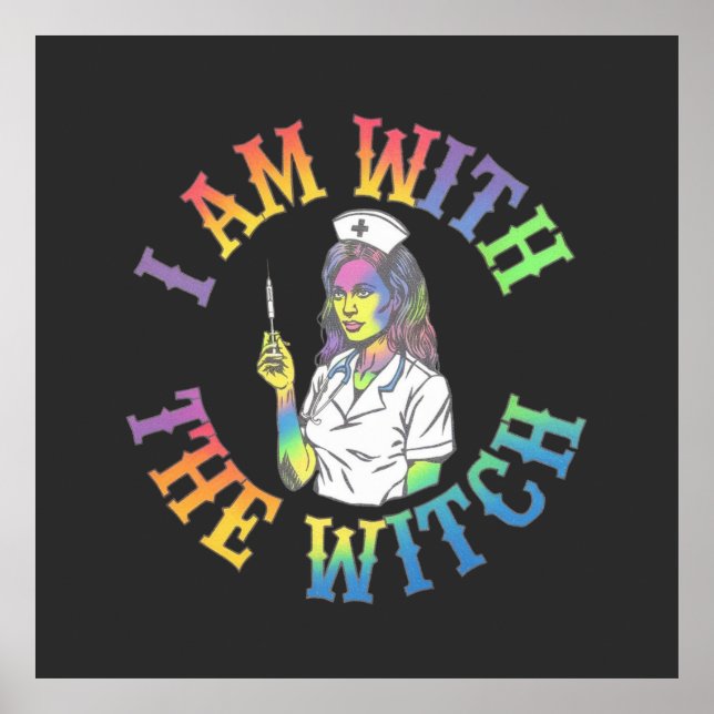 Jag är med Witch - Spooky & Mystical Halloween Poster (Framsidan)
