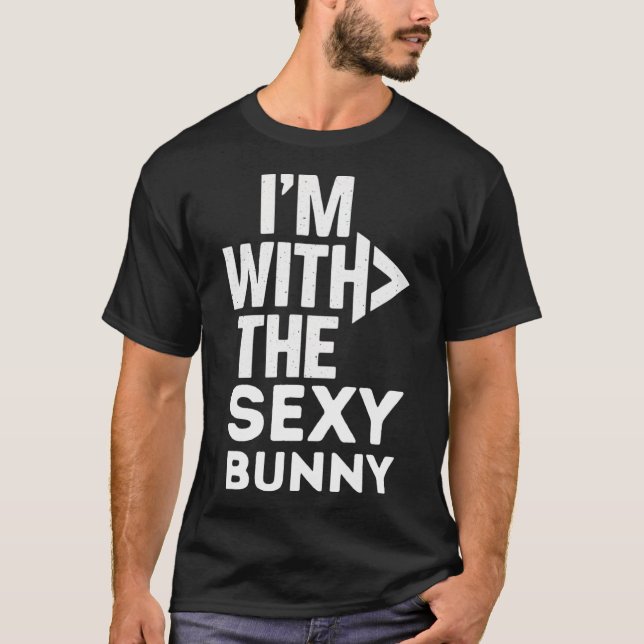 Jag är med Y Bunny Costume Par matchande T Shirt (Framsida)