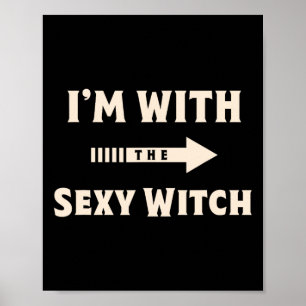 Jag är med Y Witch Halloween Costume Party Match Poster
