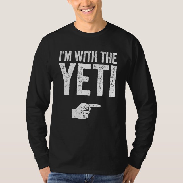 Jag är med Yeti Matching Yeti Costume T Shirt (Framsida)