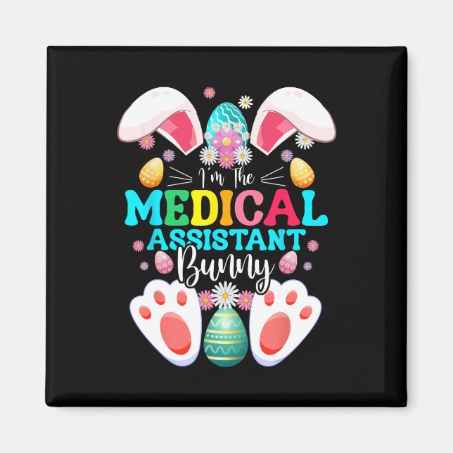 Jag är medicinskt stant Bunny Påsk Dag Rabbit Mat Magnet (Framsidan)