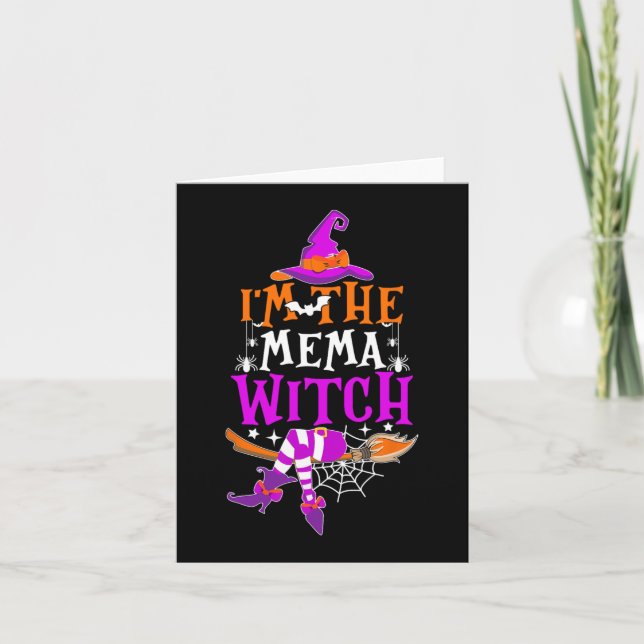 Jag är Mema Witch Funny Halloween Family Matchin Kort (Framsida)