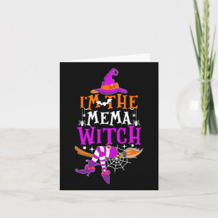 Jag är Mema Witch Roligt Halloween-familjmatchning Kort