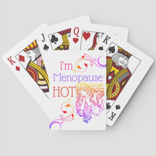Jag är menopaus hett alphonse mucha salon-flicka casinokort (Baksidan)