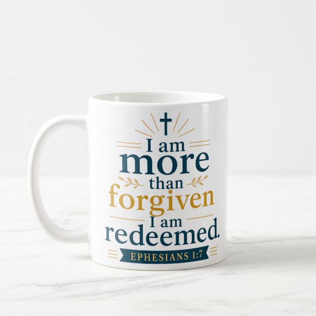 Jag är mer än förlåten jag är återlöpt Nådens Cita Kaffemugg (Vänster)