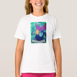 Jag är Mermaing Youth Shirt Sjöjungfru & Seahorse T Shirt