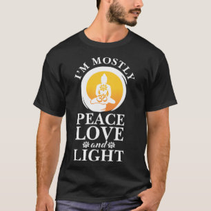 Jag är mest fredligt Kärlek och lätt Retro Yoga Fö T Shirt