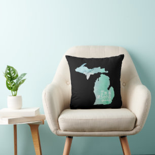 Jag är Michigander Michigan Silhouette Kudde