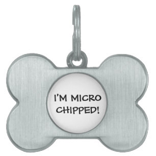JAG ÄR Mikrochips! Märkre Namnbricka Husdjur