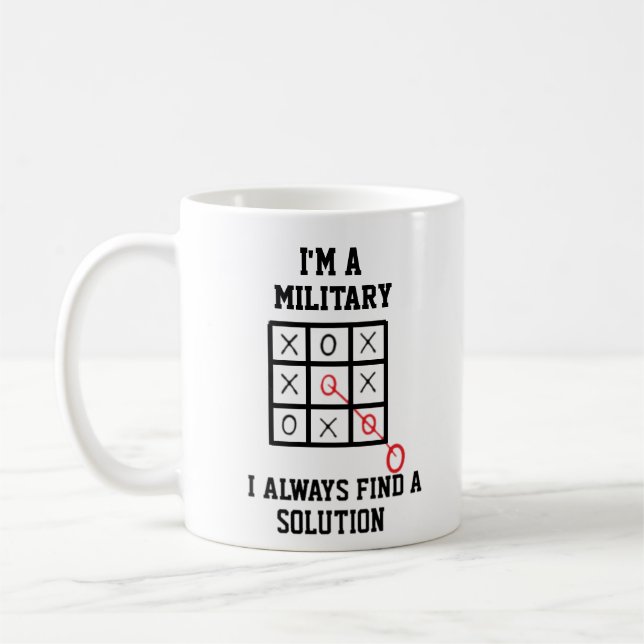 Jag Är Militär Jag Hittar Alltid En Lösning Mugg (Vänster)