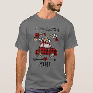 Jag är Mimi Red Plade Lastbil Hearts Valentine. T Shirt
