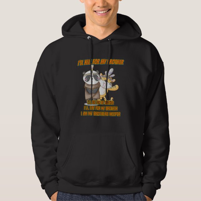 Jag är min brors vårdare Sarcasticstäv Hoodie (Framsida)