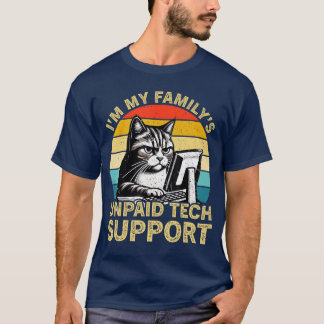 Jag Är Min Families Obetalda Tekniska Support Retr T Shirt
