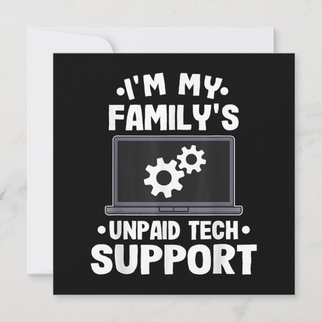 Jag Är Min Familjs Obetalda Tekniska Support Rolig Spara Datumet (Framsida)