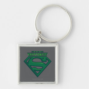 Jag är min Pappa kryptonit Fyrkantig Silverfärgad Nyckelring