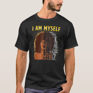 Jag är min svarta historia drottning Melanin Afro T Shirt