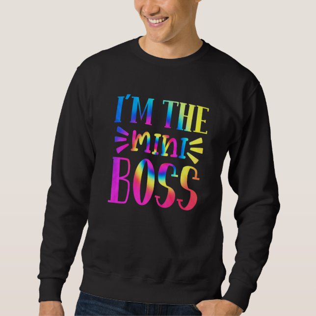 Jag är Mini Chef Tie Dye Graphic Back to school K Lång Ärmad Tröja (Framsida)